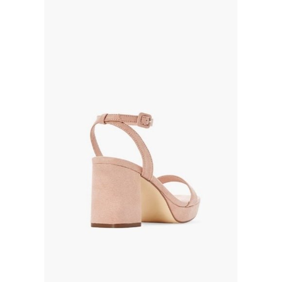 *Justfab Pink Blush Suede Iris Open Toe Ankle Wrap Strap Dress Sandals Pumps - Picture 6 of 6
